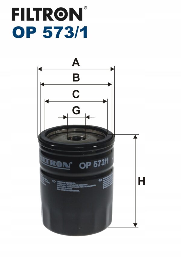 Filtron OP 573/1 Filtr oleju - obrazek 3