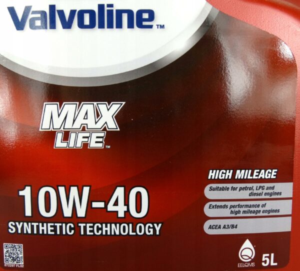 Olej silnikowy Valvoline MaxLife 5 l 10W-40 - obrazek 3