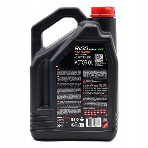 Olej silnikowy Motul 8100 X-Clean EFE 5 l 5W-30 - obrazek 2