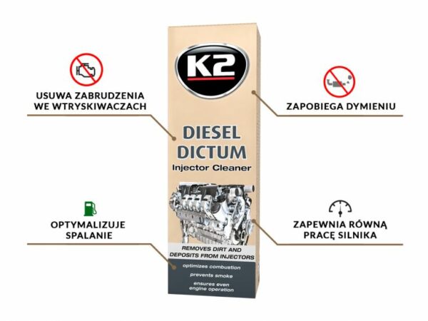 Środek do czyszczenie wtryskiwaczy K2 Diesel Dictum 500 ml - obrazek 2