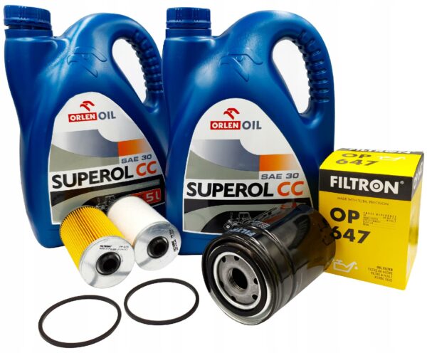 Olej SUPEROL SAE30 10L + filtry FILTRON do URSUS C330 C335 C360 C355