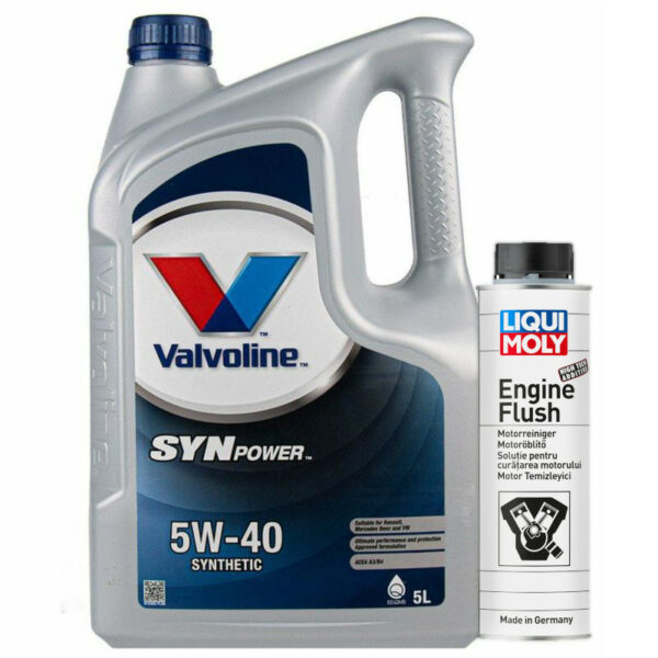 Olej silnikowy Valvoline SynPower 5 l 5W-40 + Liqui Moly Płukanka 300ml