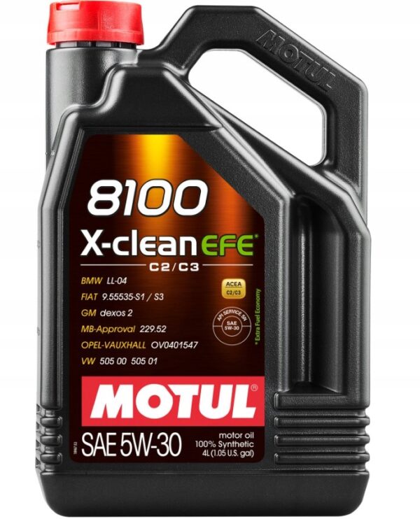 Motul 8100 X-Clean EFE 5W30 4L C2/C3 505.01