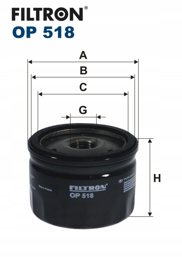 Filtron OP 518 Filtr oleju - obrazek 2