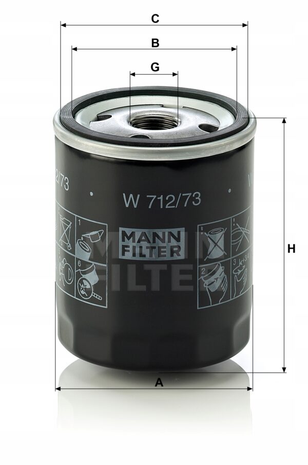 Mann-Filter W 712/73 Filtr oleju - obrazek 5