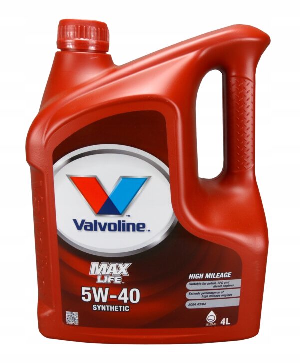 Olej silnikowy Valvoline olej valvoline max life 5w 40 4l 4 l 5W-40 - obrazek 3