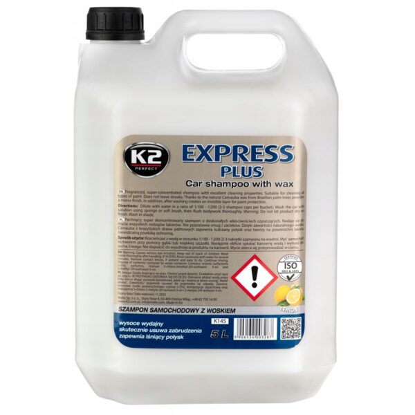 K2 express plus Szampon samochodowy z woskiem 5L